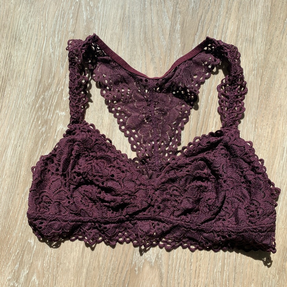 Aerie maroon lace bralette